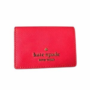 Kate Spade Micro Trifold Red Leather Wallet